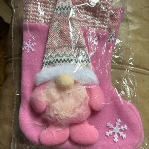 Pink Gnome Christmas Stockings
